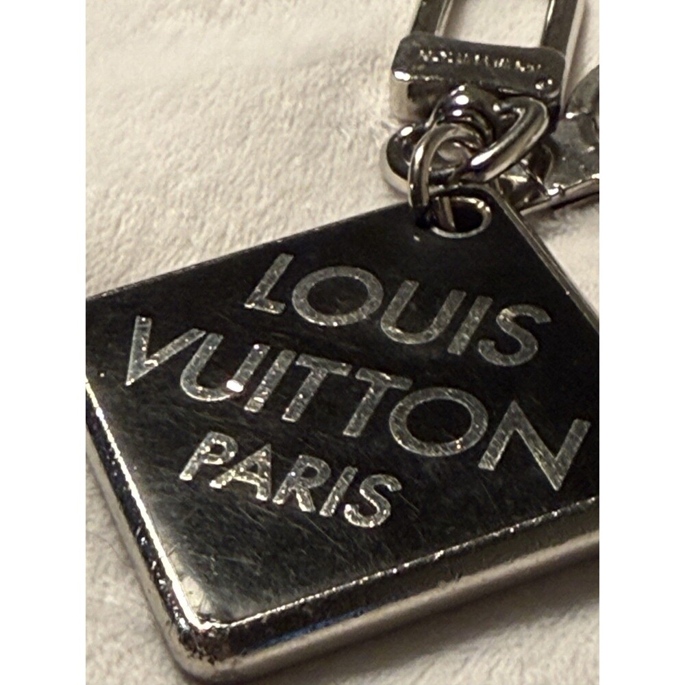 Preowned Louis Vuitton, Ebene Keychain Black, And Silver In Good Condition